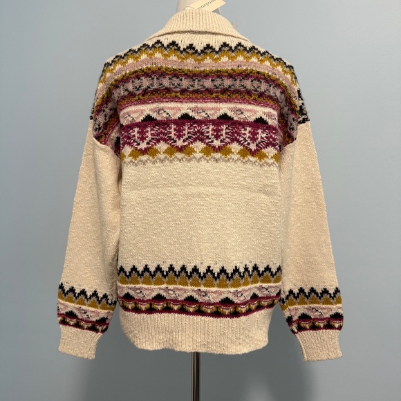 sundance knit collared Calder Fair Isle Sweater Size M - Picture 4 of 8